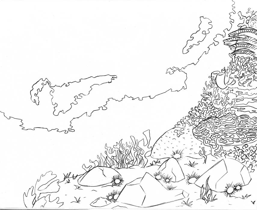 Underwater Scene Drawing