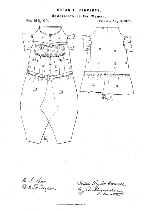 514x679 Photo Drawing From Susan T. Converse's Patent For Women'S