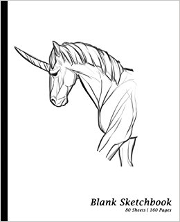 260x320 Blank Sketchbook Unicorn Drawing, Sketchpad Drawing Book [7.5