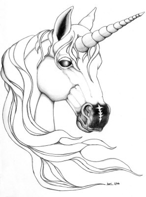297x400 Drawn Unicorn Wing Sketch