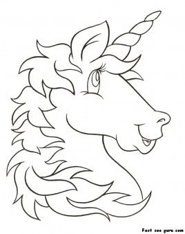 268x338 Print Out Unicorn Head Coloring Pages For Kids