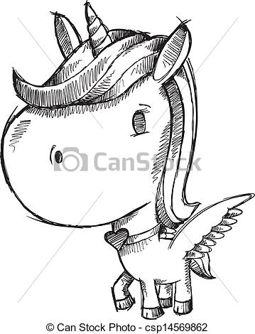 359x470 Sketch Doodle Unicorn Pony Vector Clip Art Vector