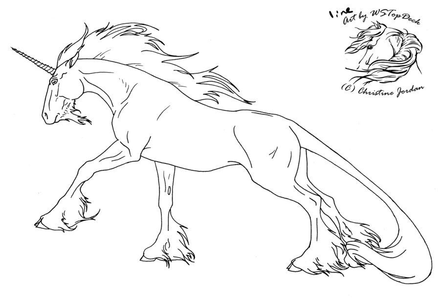 900x619 Unicorn Lineart For Da Use By Wstopdeck