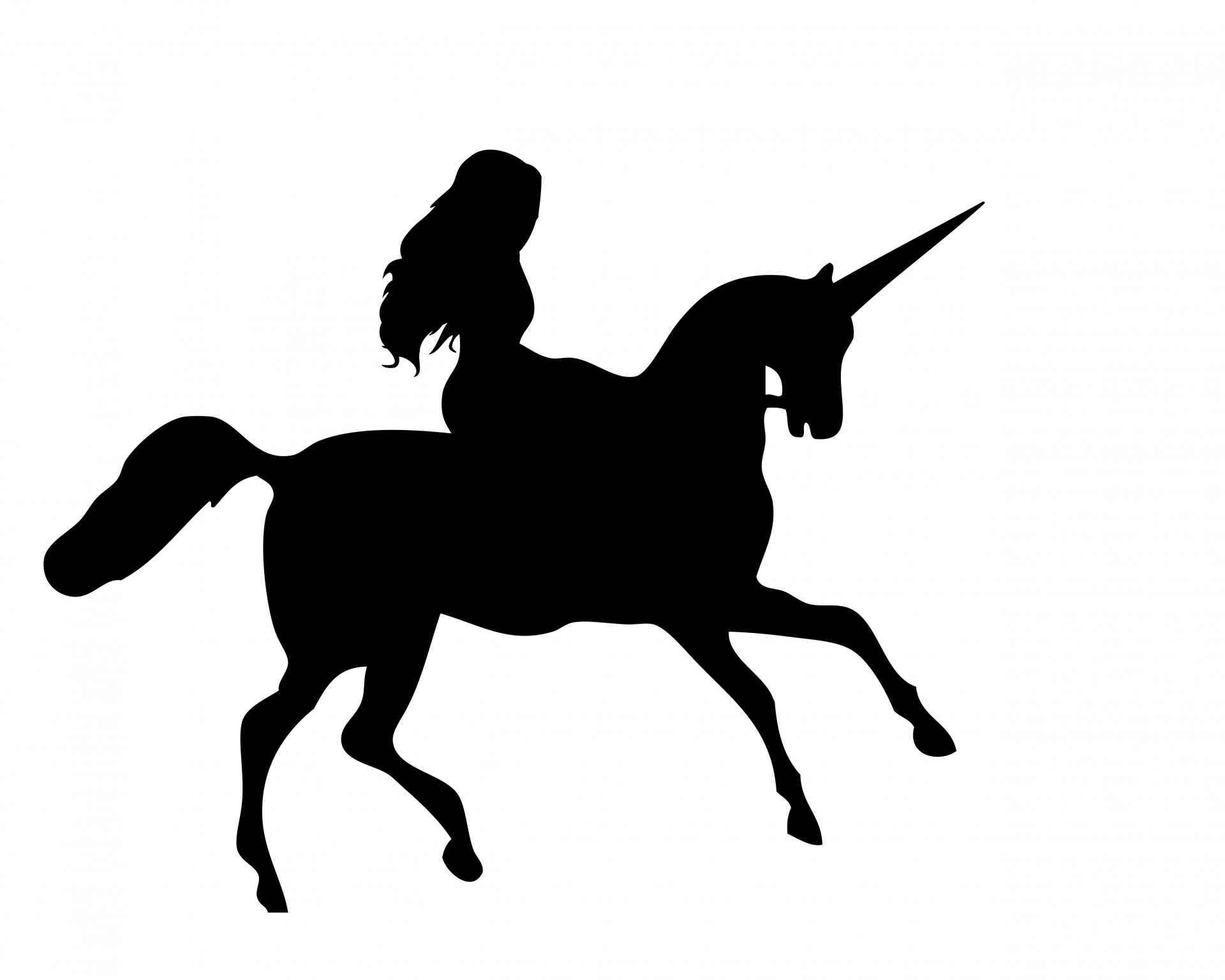 1920x1536 Girl With Unicorn Silhouette Clipart Clipartfest 2