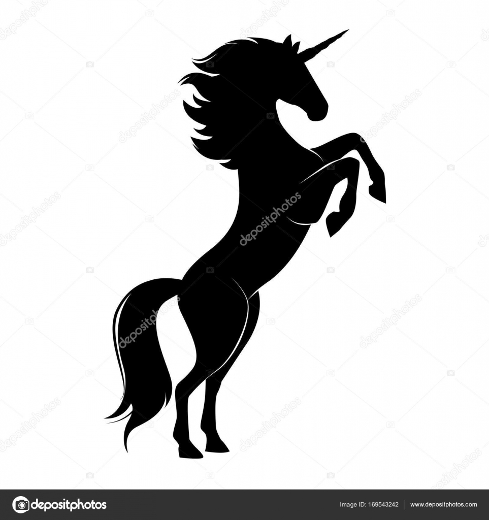963x1024 Magic Cute Black Unicorn Silhouette.