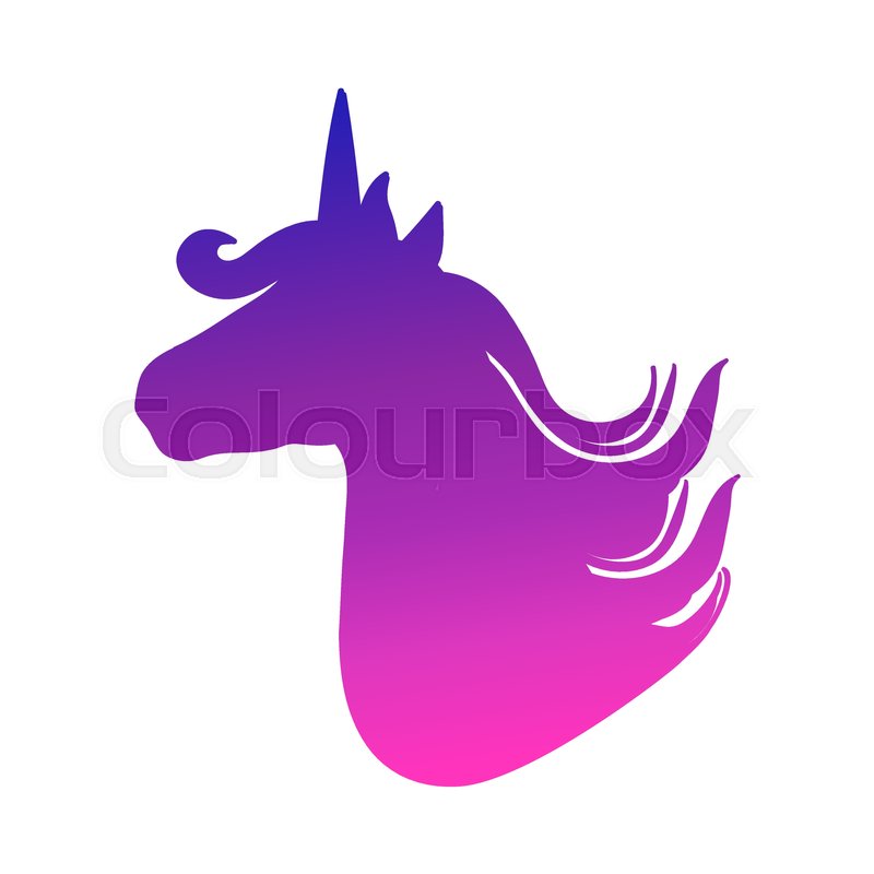 800x800 Colorful Patch With Unicorn Silhouette, Bright Colors. Hand Drawn