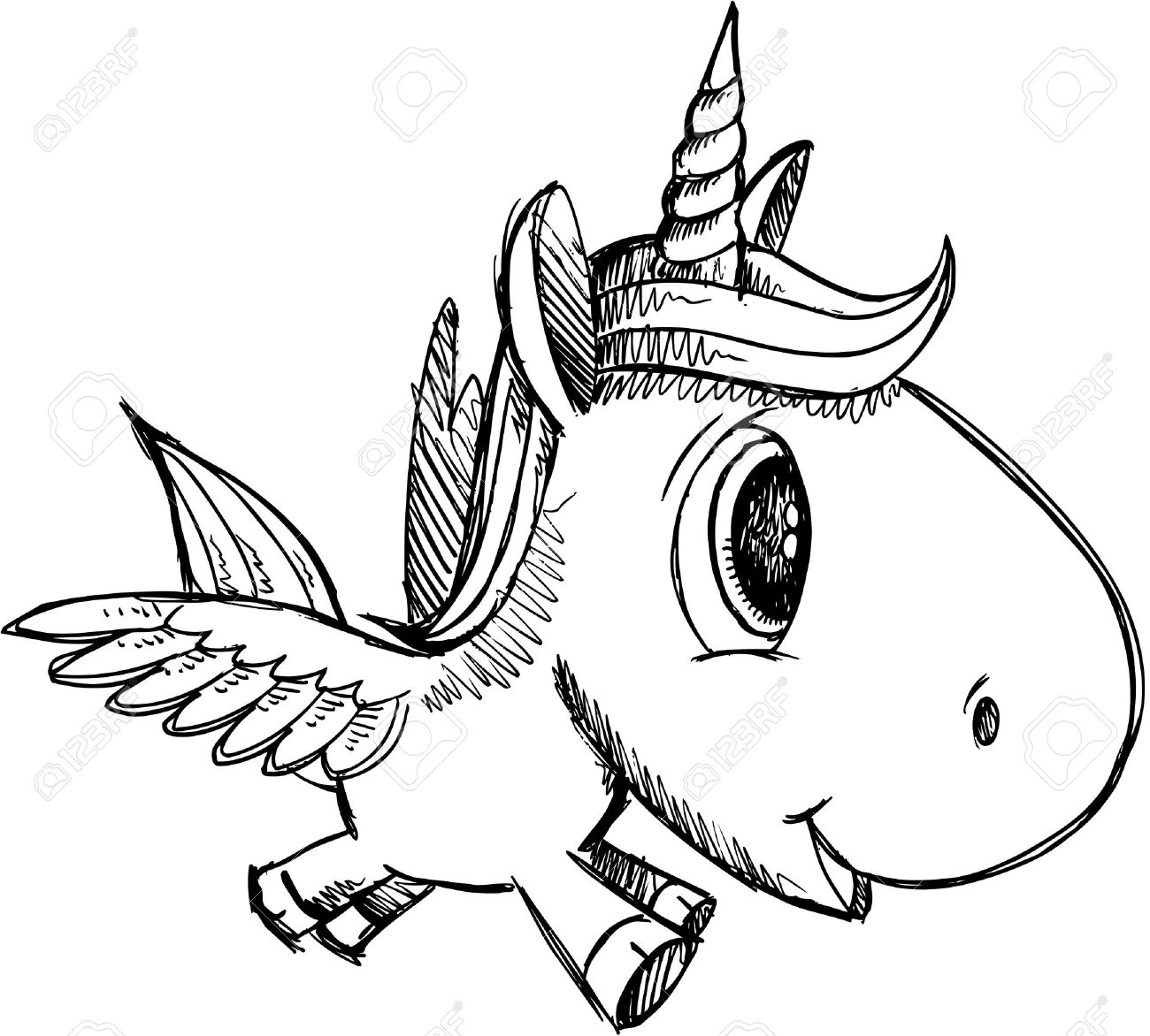 1300x1172 Sketch Doodle Unicorn Pegasus Alicorn Art Royalty Free Cliparts