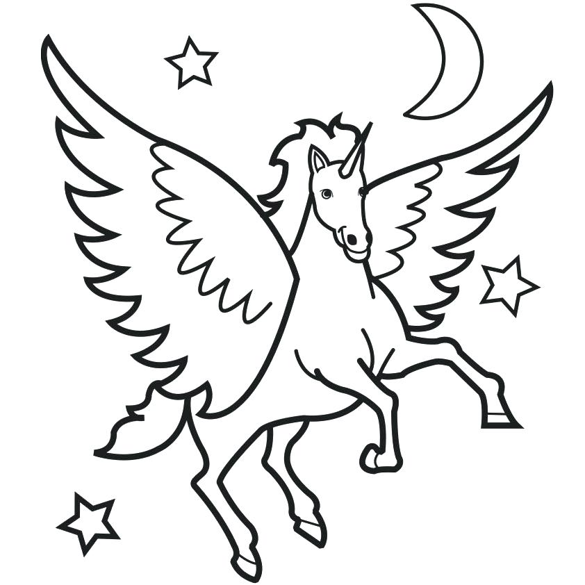 842x842 Unicorn With Wings Coloring Pages Modest Unicorn Coloring Pictures