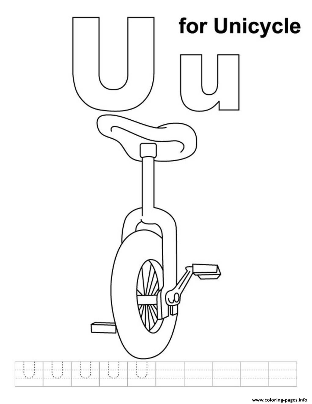 1022x1323 Unicycle Alphabet S Free60dc Coloring Pages Printable