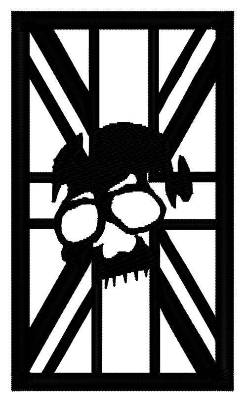 496x812 Union Jack Skull Embroidery File
