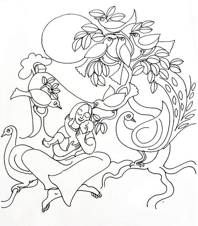 786x900 Line Drawing Drawing By Sreekumar