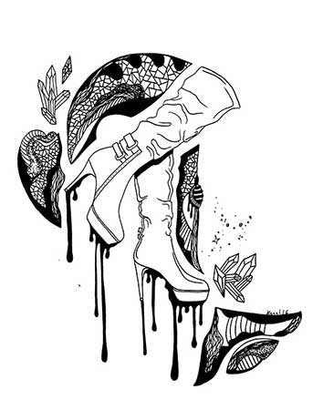 354x450 30 Most Beautiful Amp Unique High Heel Drawing Illustrations You