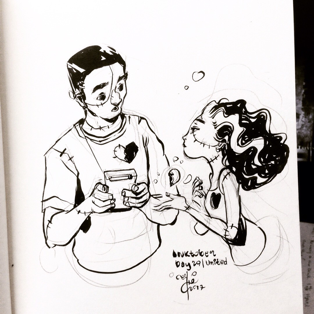 1080x1080 Inktober Day 29 United., Sillyjellie (Ellie) Acuarela