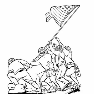 300x300 On Memorial Day Sailor Raised United State Flag Coloring Page