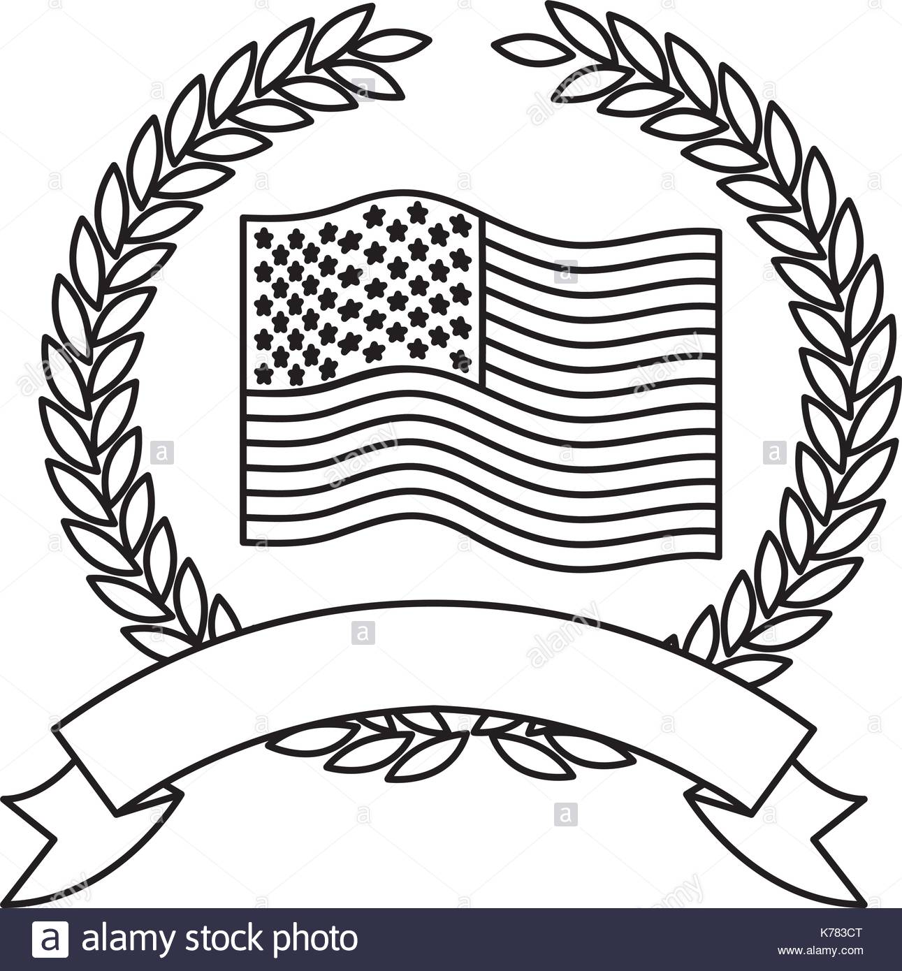 1291x1390 United States Flag Waving Inside Of Crown Of Olive Branches