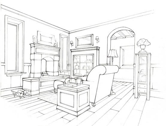 554x420 Fun Interior Space! Interior Line Drawings