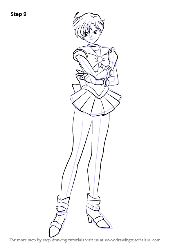 596x842 Learn How To Draw Sailor Uranus From Sailor Moon (Sailor Moon
