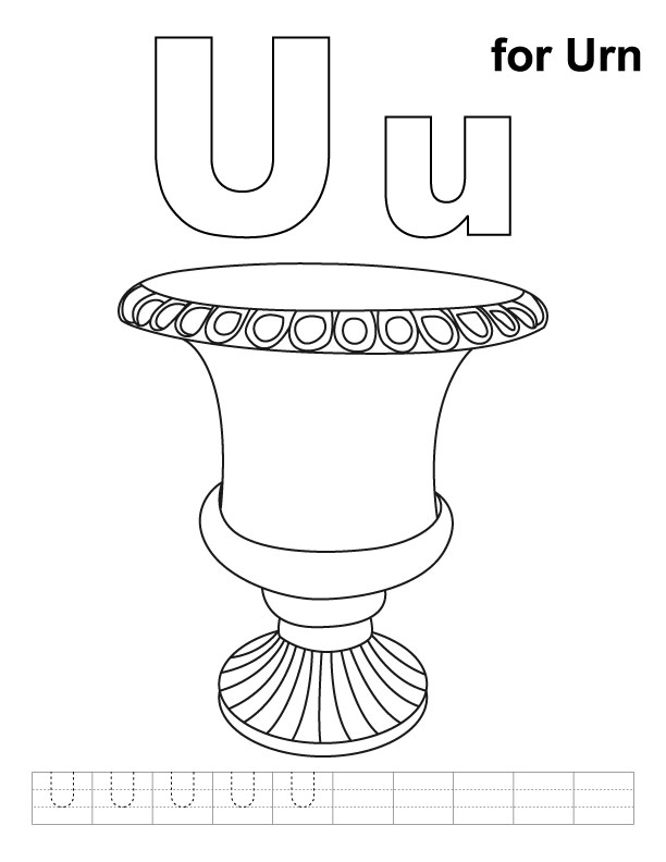 612x792 U For Urn Coloring Page With Handwriting Practice Download Free