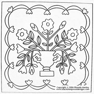 400x401 Urn Of Flowers In Swag Border