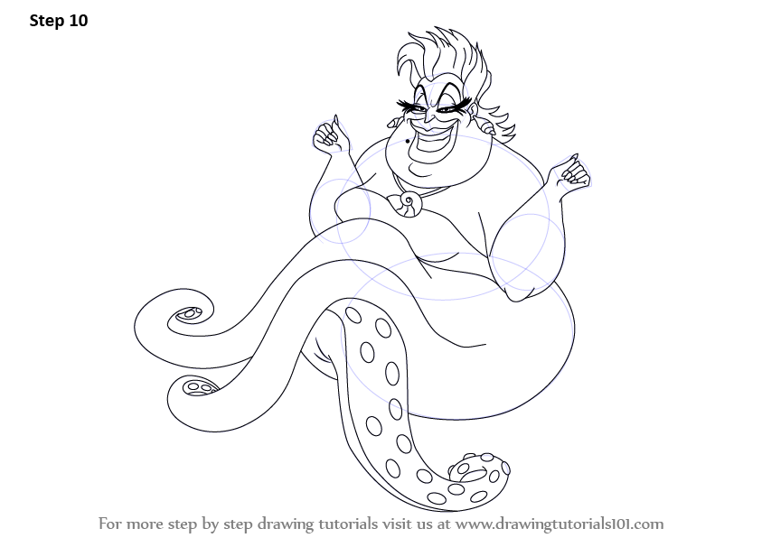 843x596 Learn How To Draw Ursula From The Little Mermaid (The Little