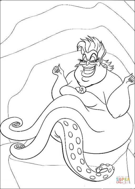 567x794 Smiling Witch Ursula Coloring Page Free Printable Coloring Pages