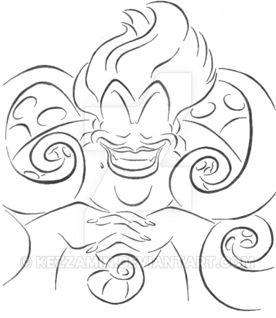 400x461 Ursula Lineart By On @ Disney