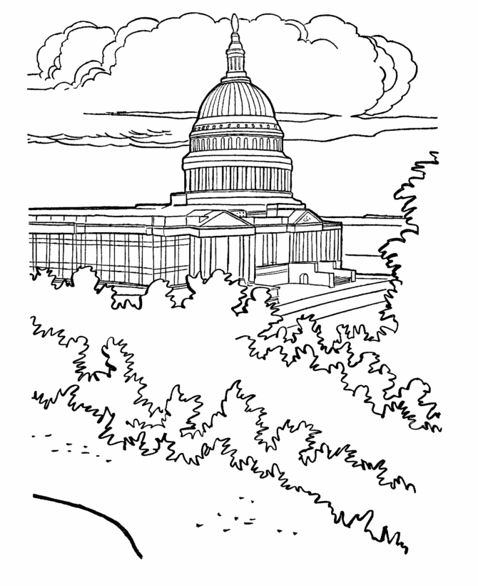 670x820 Usa Printables The Us Capitol Building Coloring Page