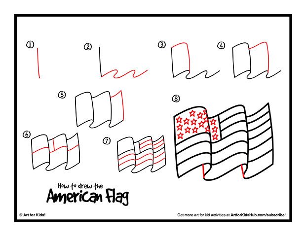 620x479 Drawn American Flag Artsy