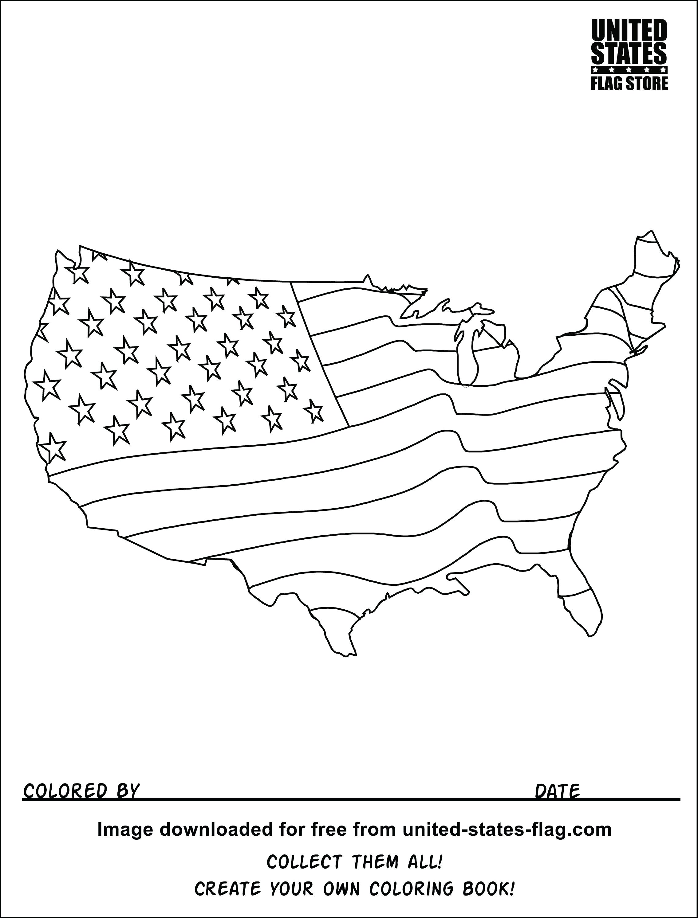 2271x2989 Coloring American Flag Coloring Page