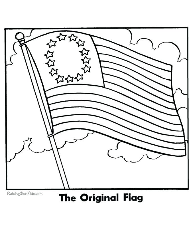 670x820 American Flag Pictures To Color Pin Drawn Flag Coloring Page 1 Usa