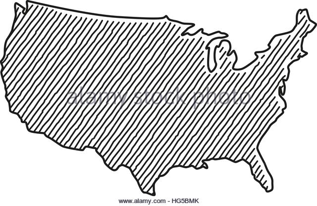 640x417 Hand Drawn Map America Drawing Stock Photos Amp Hand Drawn Map