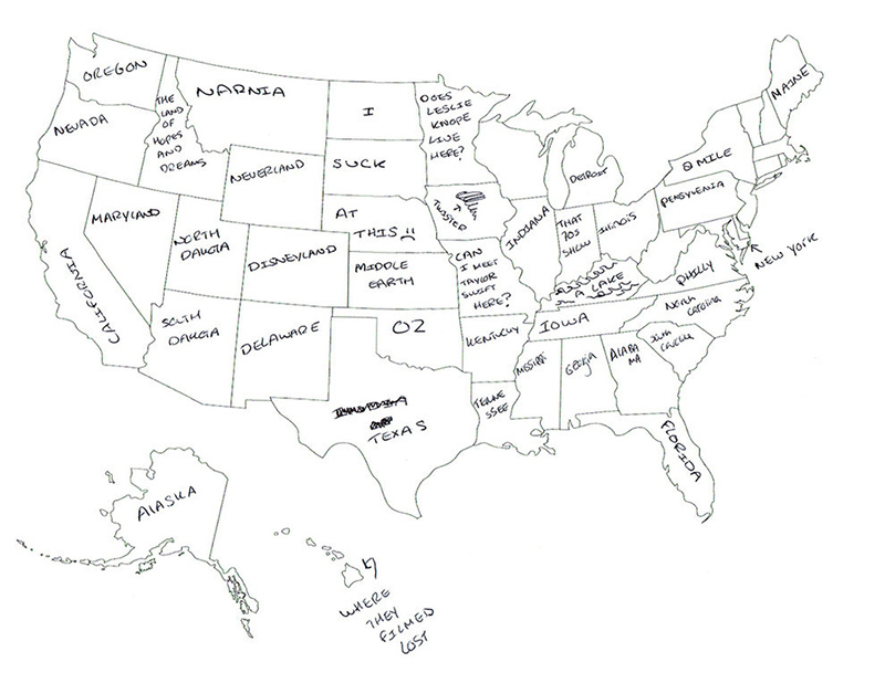 800x618 People In London Tried To Label The 50 Us States On A Map. These