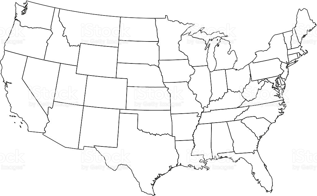 1024x633 Us Map Outline Png