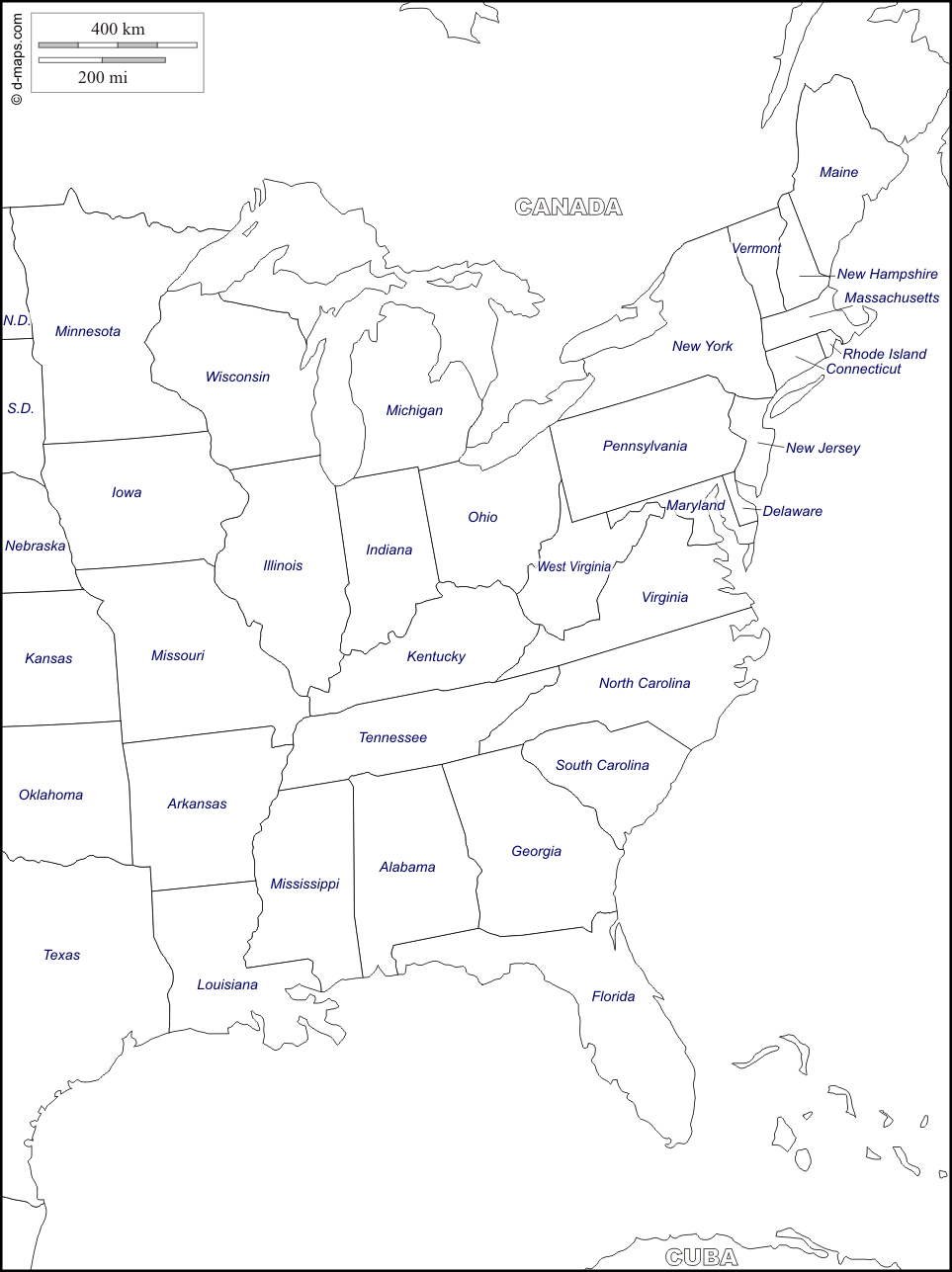 963x1287 East Coast Of The United States Free Map, Free Blank Map, Free
