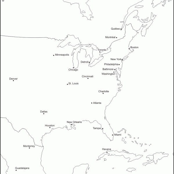 600x600 East Coast Of Usa Map Map Of Usa