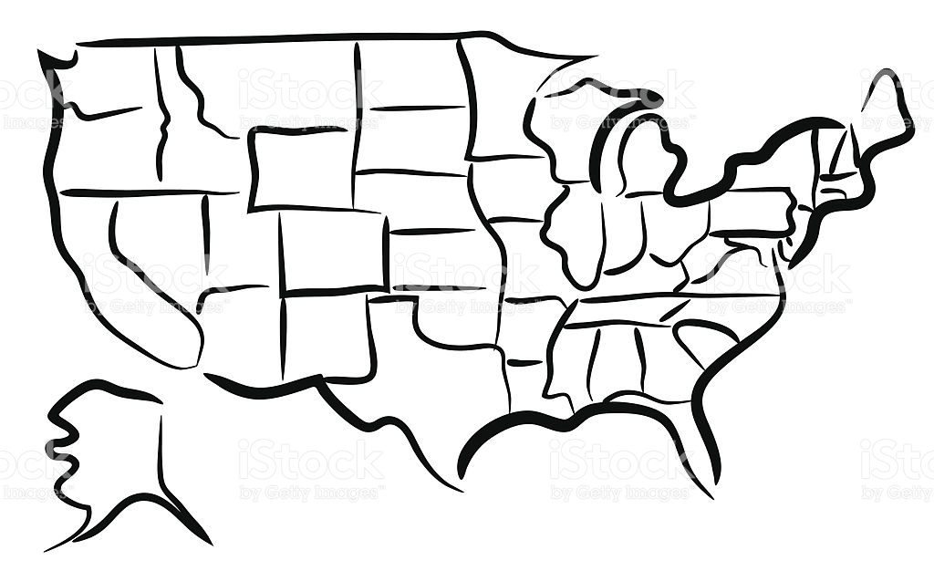 1024x626 Usa Sketch Map Stock Vector Art 509004167 Istock. Design Challenge