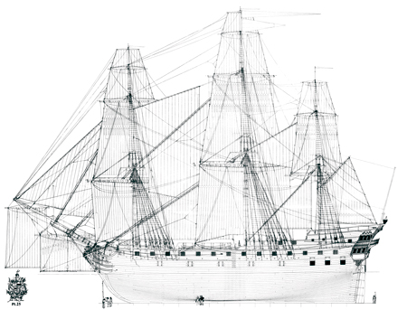 Uss Constitution Drawing at GetDrawings | Free download