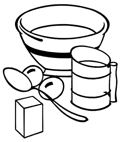 496x582 Kitchen Utensils Clipart Black And White