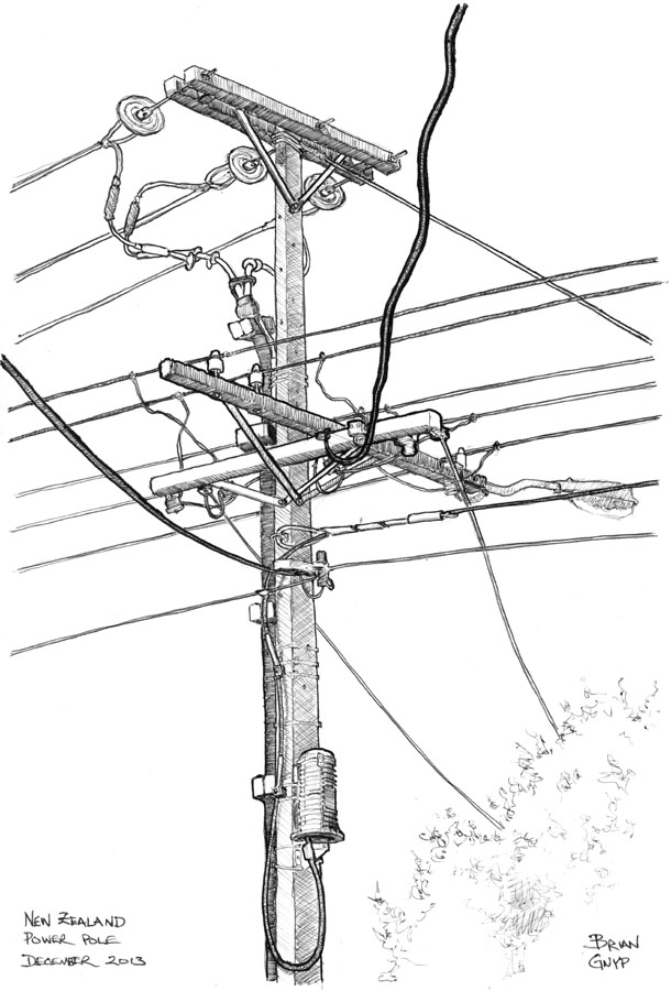 610x900 Sketchy Drawings Power Pole
