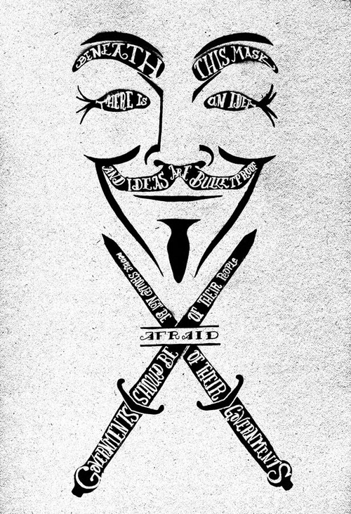 500x731 V For Vendetta By Drew Wallacefollow His Tumblrbuy This Print