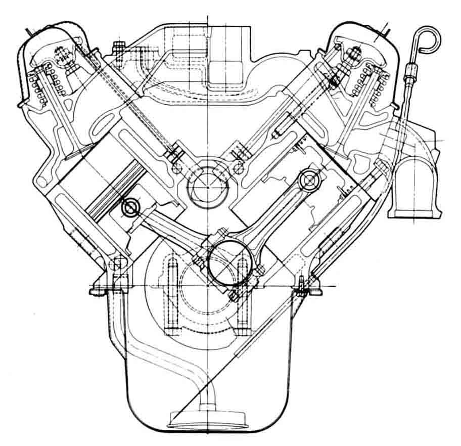V8 Engine Diagram Drawing