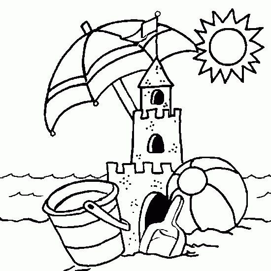 550x550 Drawing Summer Vacation A Sand Castle By The Sea