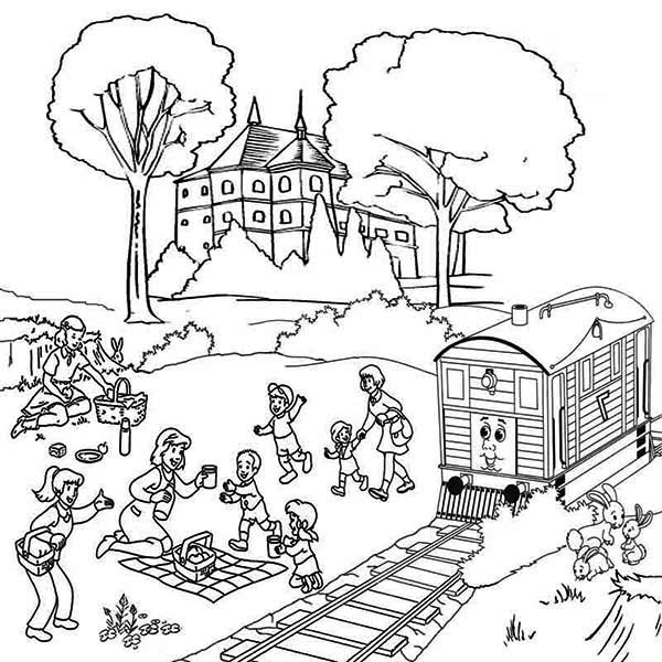 600x600 Family Vacation Beside Railroad Coloring Page Color Luna