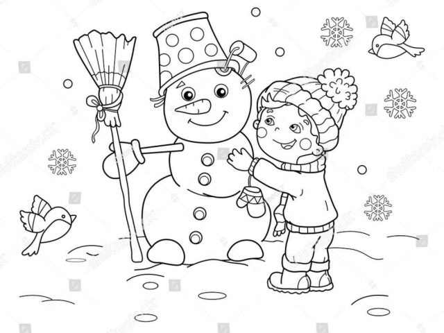 640x480 Season Winter Vacation Drawing Coloring Pages Print Color Craft