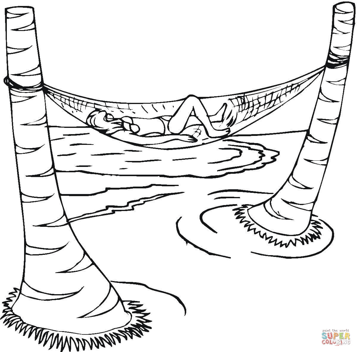 1200x1181 Summer Vacation In A Hammock Coloring Page Free Printable