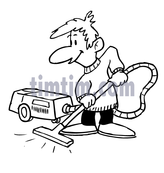 564x593 Free Drawing Of Vacuum Man Bw From The Category Building Home