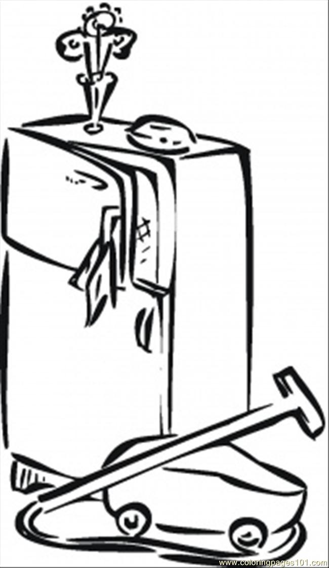 650x1120 Fridge And Vacuum Cleaner Coloring Page