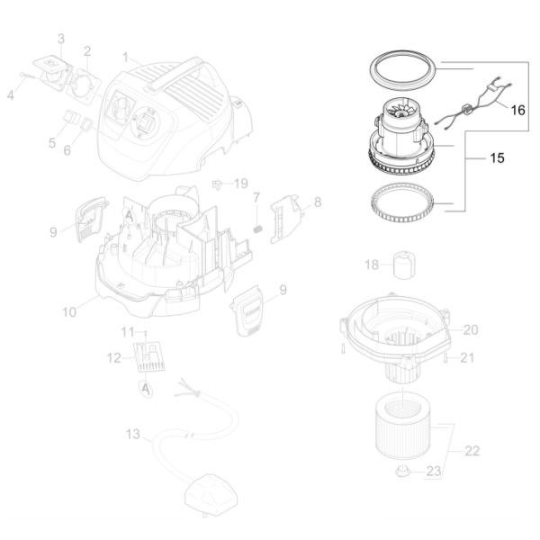 600x600 Karcher Replacement Vacuum Motor Complete To Fit Wd 2 Amp Wd 3