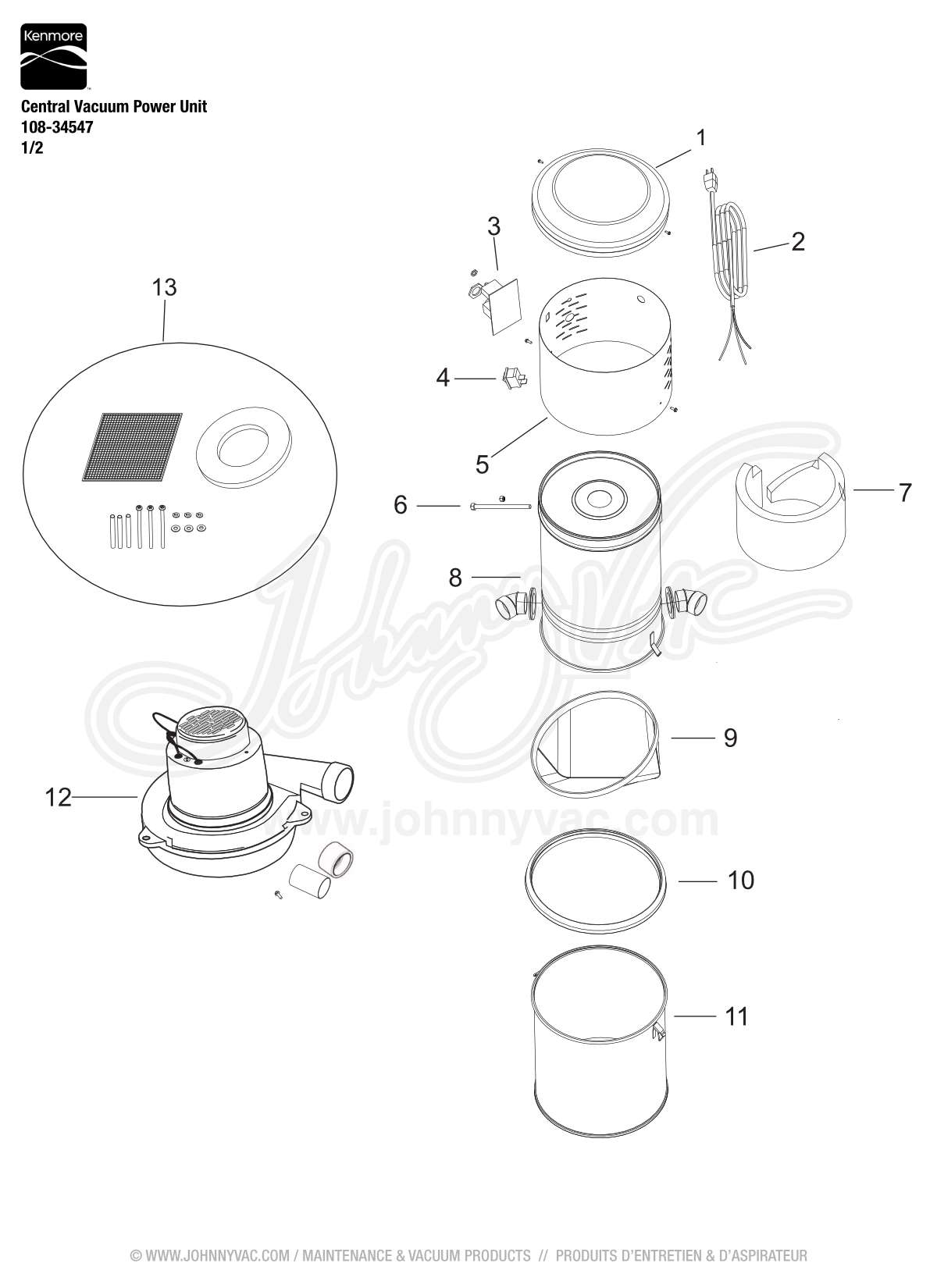 1200x1650 Kenmore Central Vacuum Power Unit 108 34547