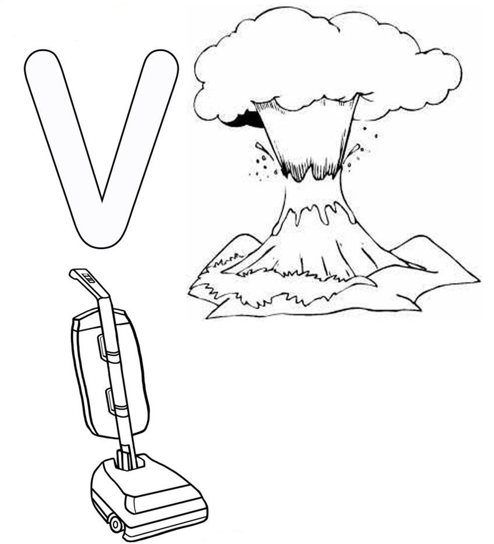 1603x1765 V Coloring Pages Beautiful Vacuum And Vulcano Alphabet Coloring
